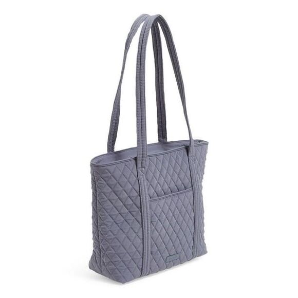 Vera Bradley Classic Tote Bag Gray Quilted Twill Minimalist Casual Weekender